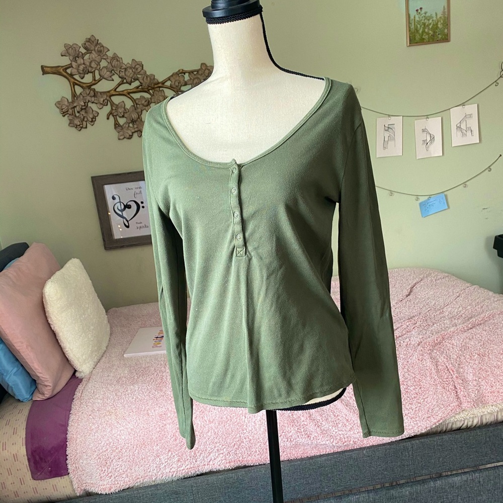 Olive Green Long Sleeve Shirt